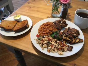full English vegan breakfast  at Earthlings in Bolton