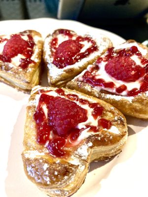 Raspberry pastries!   at Earthlings in Bolton