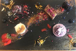 Gorgeous dessert platter  at Earthlings in Bolton