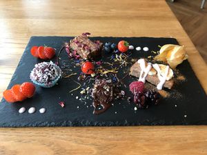 Mini dessert sampler plate  at Earthlings in Bolton