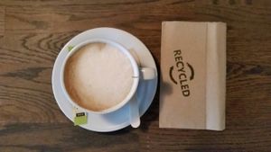 soy cappuccino  at Hafnia Bar in Copenhagen