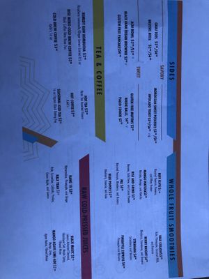 Menu back side  at Revel Kitchen in Brentwood