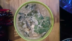 Thai soup with plenty of seaweed  at Ra.man in Kyiv