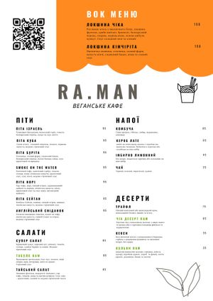 Menu at Ra.man in Kyiv
