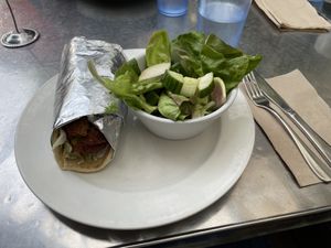 Falafel Diner and salad  at Guglhupf in Durham