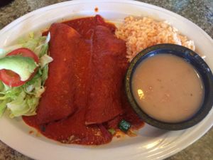 veg enchiladas  at La Cueva Restaurante Mexicano in Torrey