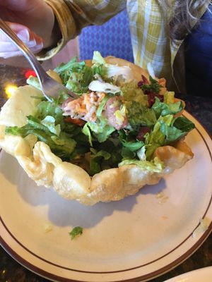 Taco salad, great!!! at La Cueva Restaurante Mexicano in Torrey