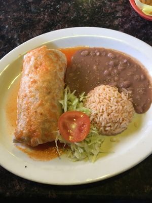 Amazing vegan burrito ($15) at La Cueva Restaurante Mexicano in Torrey