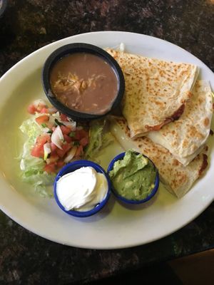 Very filling cheese quesadilla ($9) at La Cueva Restaurante Mexicano in Torrey