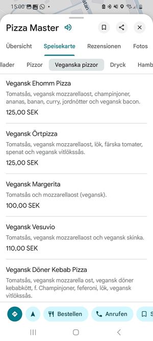  at Pizza Master in Gothenburg