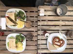 Outdoor seating at Good Eats Prague in Prague