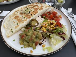 Vegan Quesadilla with fake meat at La Fiesta in Linz