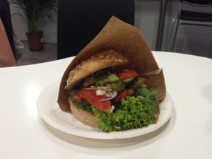 Farmer Burger with Tofu at Farma Burgerownia Roslinna in Krakow