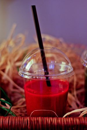 Farm`s smoothie - RED FARMA #omnomnom at Farma Burgerownia Roslinna in Krakow