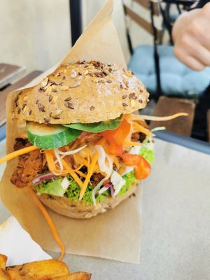 The gyros burger at Farma Burgerownia Roslinna in Krakow