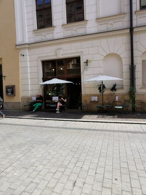 Entrance at Farma Burgerownia Roslinna in Krakow