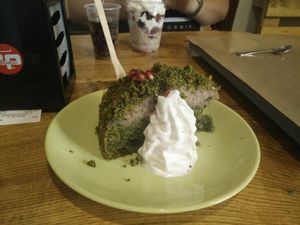 Spinach Cake at Farma Burgerownia Roslinna in Krakow