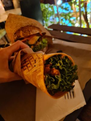 Wrap gyros at Farma Burgerownia Roslinna in Krakow