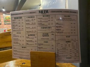 Menu at Farma Burgerownia Roslinna in Krakow