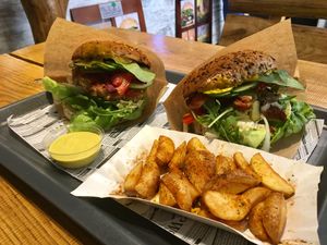 Gyro &a cheese burgers  at Farma Burgerownia Roslinna in Krakow