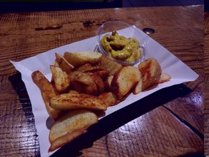 Very good spicy baked potatoes at Farma Burgerownia Roslinna in Krakow