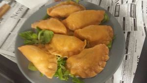 Pierogi at Farma Burgerownia Roslinna in Krakow