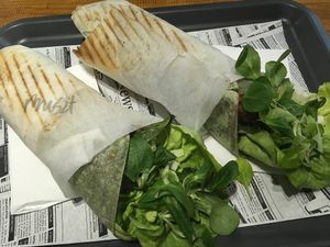 Vega gyros wraps. Large and tasty at Farma Burgerownia Roslinna in Krakow