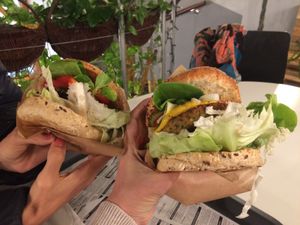 Burgery at Farma Burgerownia Roslinna in Krakow