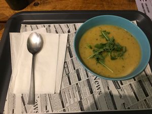 Farmerska zupa (Farm‘s soup)  at Farma Burgerownia Roslinna in Krakow