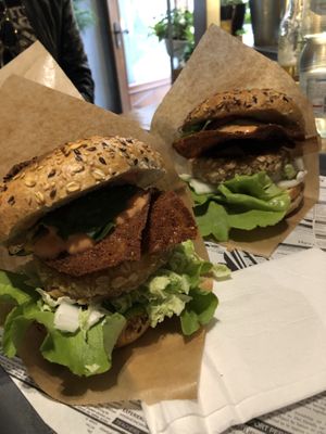 Cheese burgers with bacon  at Farma Burgerownia Roslinna in Krakow