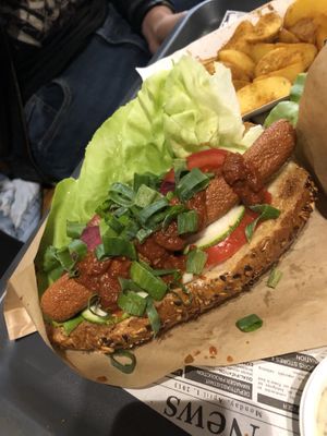 Hotdog  at Farma Burgerownia Roslinna in Krakow