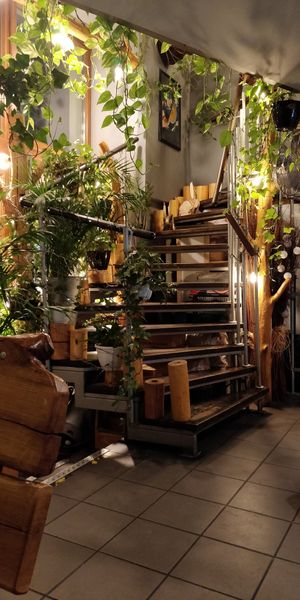 It's cozy inside 😊 at Farma Burgerownia Roslinna in Krakow