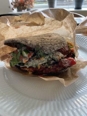Freestyle pita  at Falafel Factory in Copenhagen