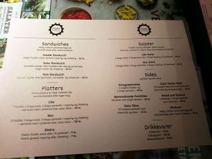 this is the menu from today  at Falafel Factory in Copenhagen