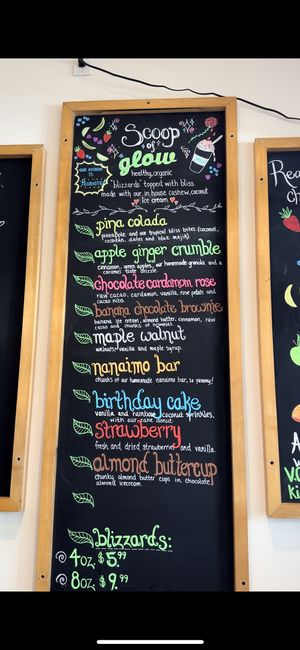 Ice cream  at Glow Juicery in Duncan