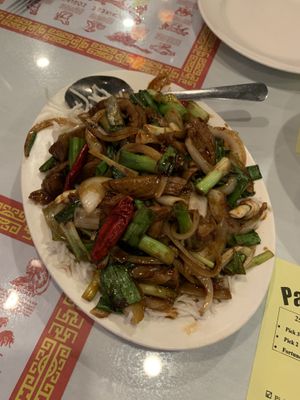 Vegetarian Mongolian “Beef” (soy)  at Asian Garden in Grass Valley