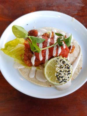 Cauliflower tacos at Greenhouse Canteen & Bar in Tallebudgera-vallley