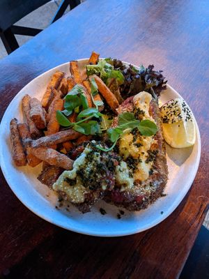 Eggplant parmigiana at Greenhouse Canteen & Bar in Tallebudgera-vallley