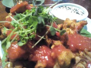 Buffalo cauliflower 'wings' at Greenhouse Canteen & Bar in Tallebudgera-vallley