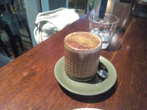 Hot chocolate at Greenhouse Canteen & Bar in Tallebudgera-vallley