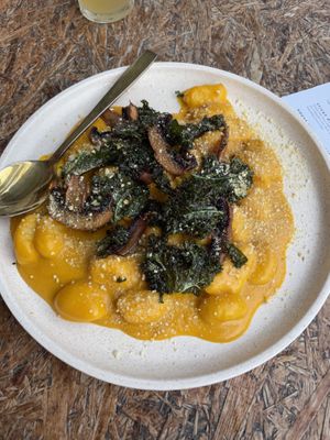 Pumpkin Alfredo gnocchi - disappointing   at Greenhouse Canteen & Bar in Tallebudgera-vallley