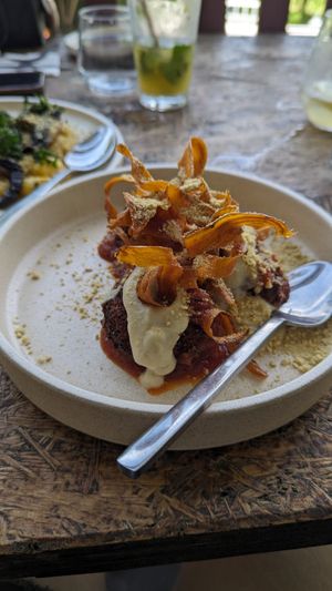 Baked meatballs #Veganuary at Greenhouse Canteen & Bar in Tallebudgera-vallley