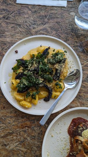 Truffle pumpkin gnocchi #Veganuary at Greenhouse Canteen & Bar in Tallebudgera-vallley