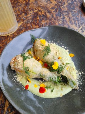 Fried zucchini flowers at Greenhouse Canteen & Bar in Tallebudgera-vallley