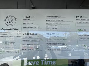 Menu at World Empanadas in Burbank