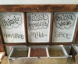 Salsas at World Empanadas in Burbank