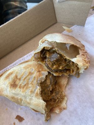 Mushroom and cashew crema   at World Empanadas in Burbank