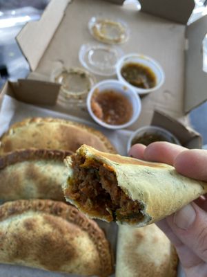 Mushrooms and red beans.   at World Empanadas in Burbank