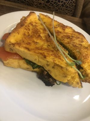 Vegan toastie  at The Aspy Cafe in Lancefield
