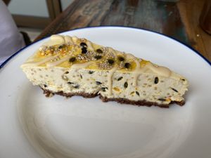 Passion fruit cheezecake  at Rawthentic Organic Unbakery & Farmacy in Gold Coast